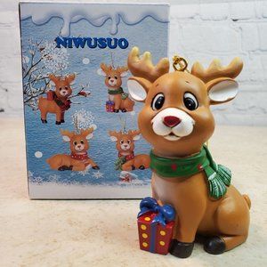 NIWUSUO Rudolph Red Nosed Reindeer Hanging Figurine, Christmas Ornaments